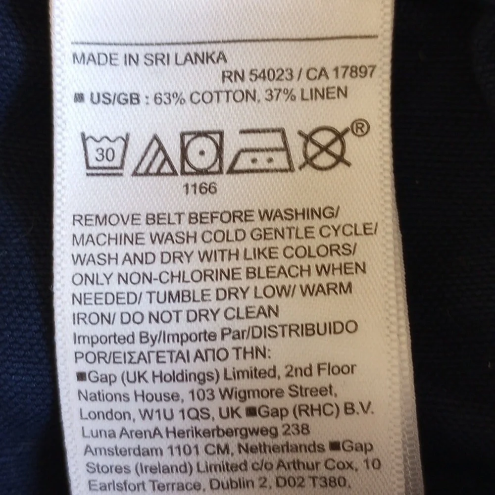 NWOT Cotton Linen The Paperbag Pant 14 Cropped Hyper Navy Banana Republic